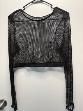 Torrid Fishnet Crop Top with Long Sleeves - Women